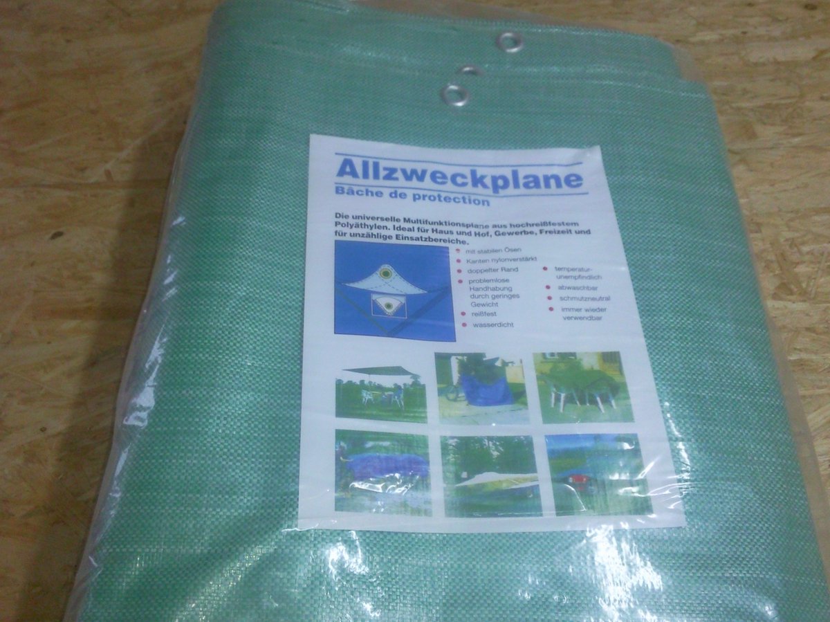 Zeildoek 220 g 6 m x 10 m Afdekzeil Bootafdekking Universeel zeildoek