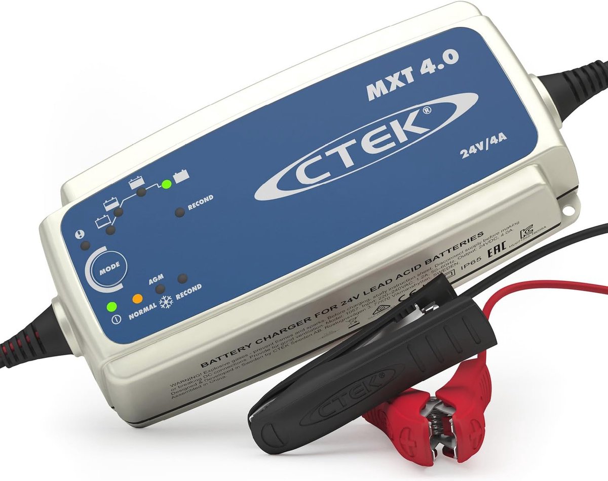24V Acculader voor Bedrijfsvoertuigen en Machines - 8-Staps Oplader met Reconditioneringsmodus