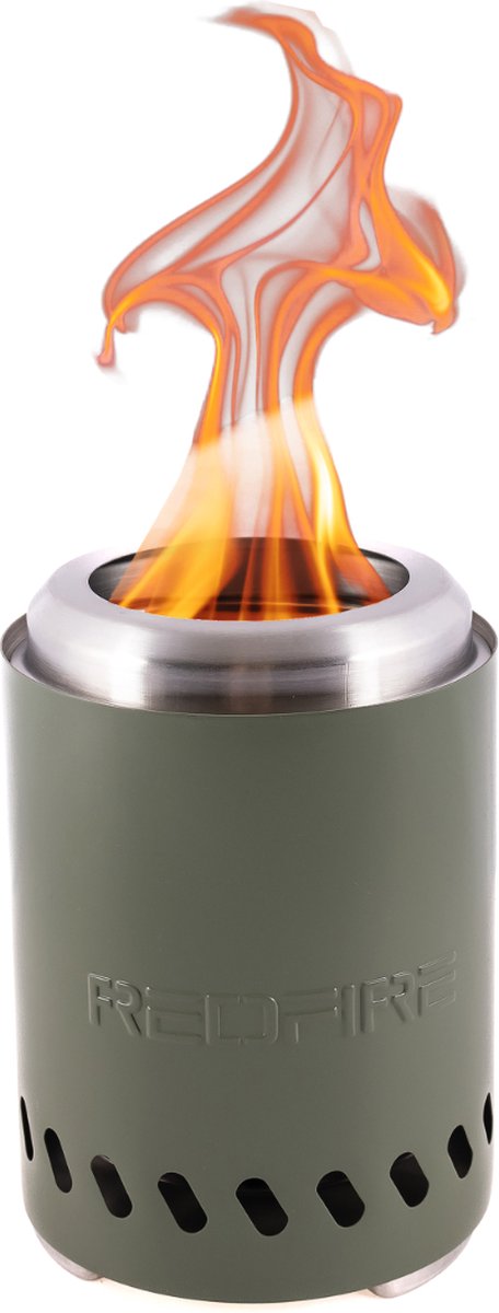 Bol.com RedFire - Volcano - Small - Olijf groen - Tafelhaard - Incl. beschermhoes & protectie mat - Hout & pellet gestookt - Dri... aanbieding