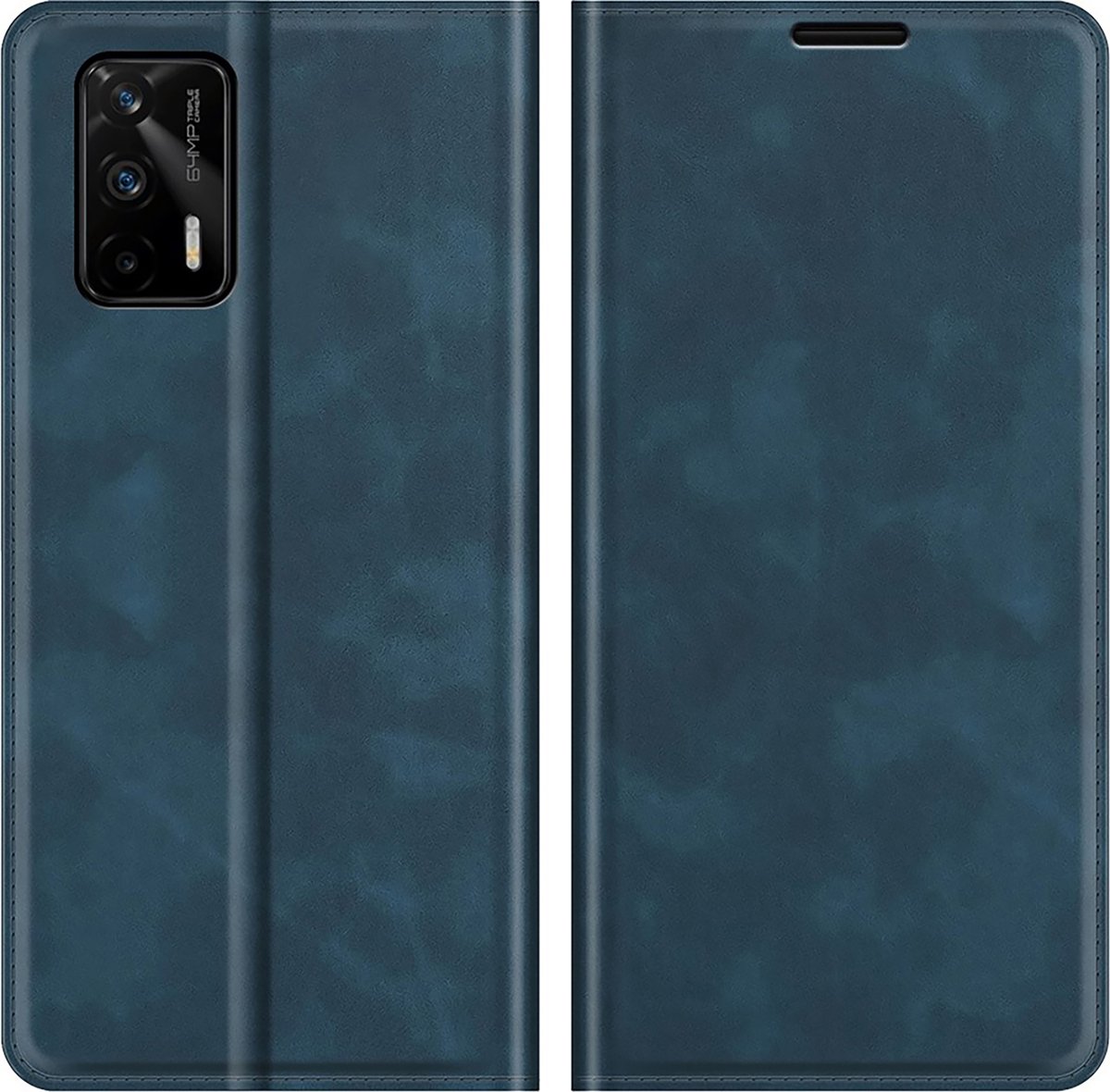 Cazy hoesje geschikt voor Realme GT - Hoesje met Pasjeshouder - Luxe Book Case - Blauw