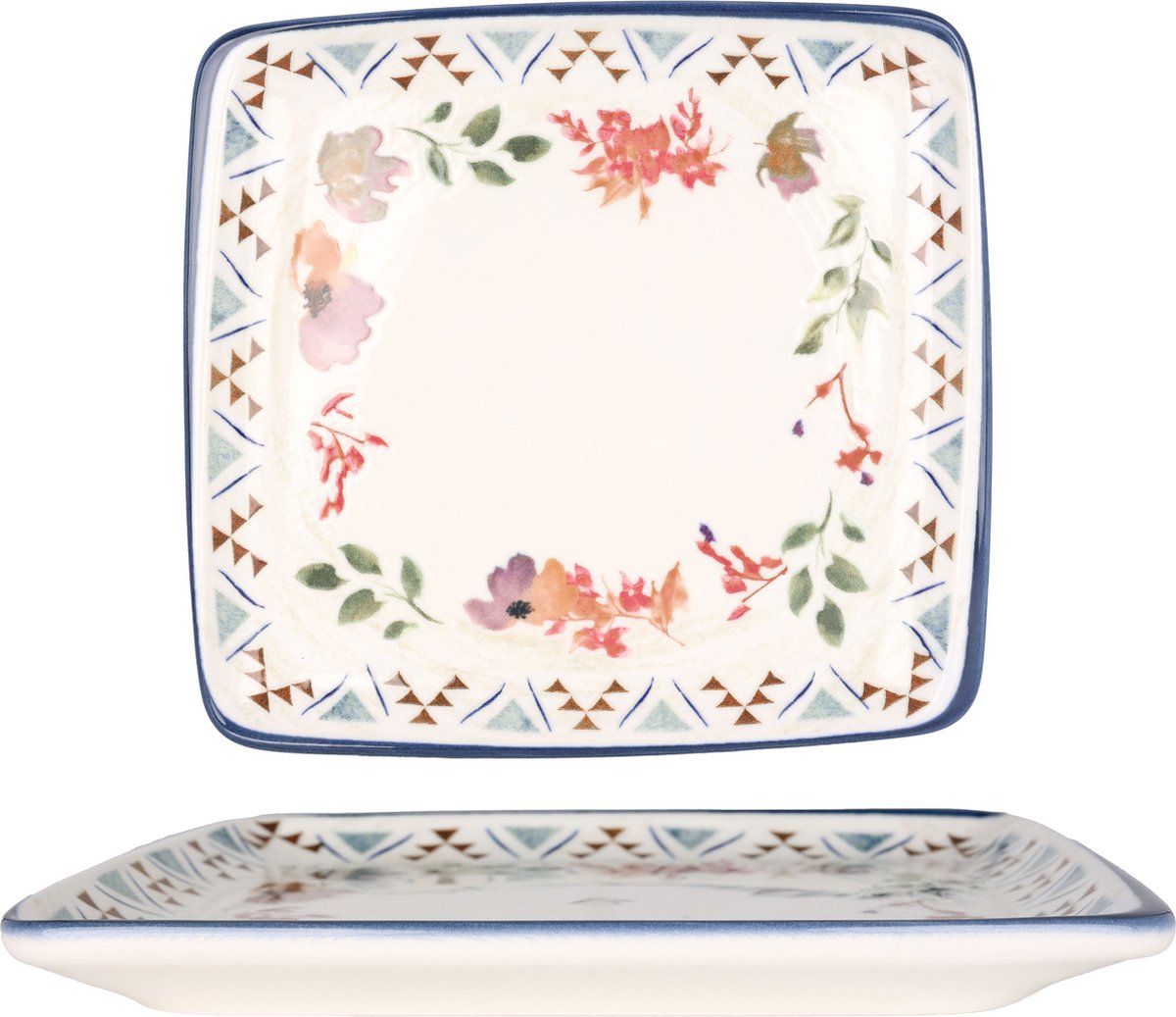 Bonna Serveerschaal - Spring - Porselein - 22x20 cm - set van 2