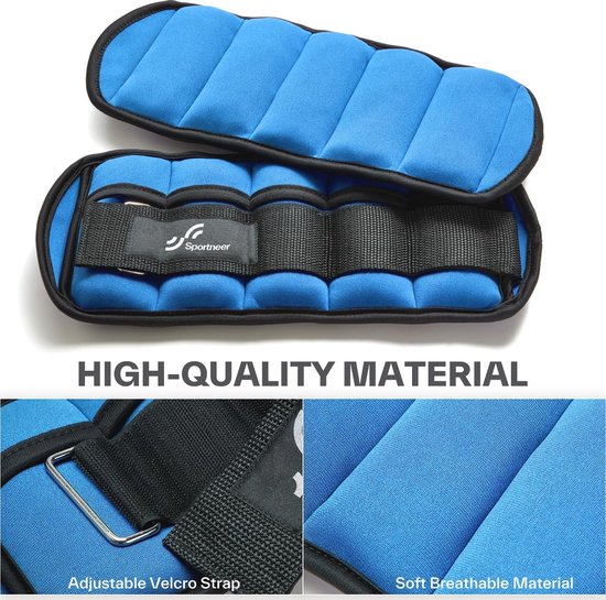 LEXICANMHS Gewichtsmanchetten, 2 stuks, enkelgewichten set, voet-/polsgewicht manchetten, geschikt voor beginners en kinderen, dansen, beweging, lopen, joggen (0.5, Kilogram