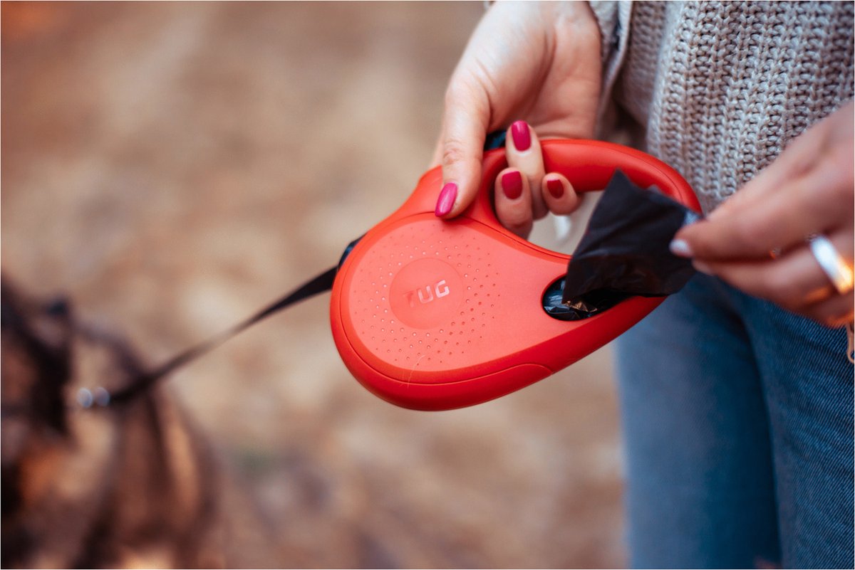 Tug Tug 360° Rollijn Met Dispenser - Hondenriem - 5 m Rood Tot < 25 Kg M