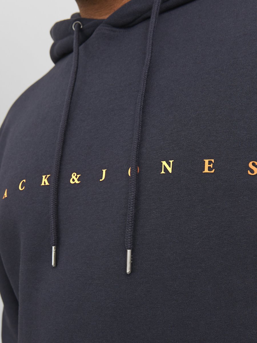Jack & Jones Trui Jjestar Jj Sweat Hood Noos Pls 12243527 Dark Navy Mannen Maat — afbeelding 4