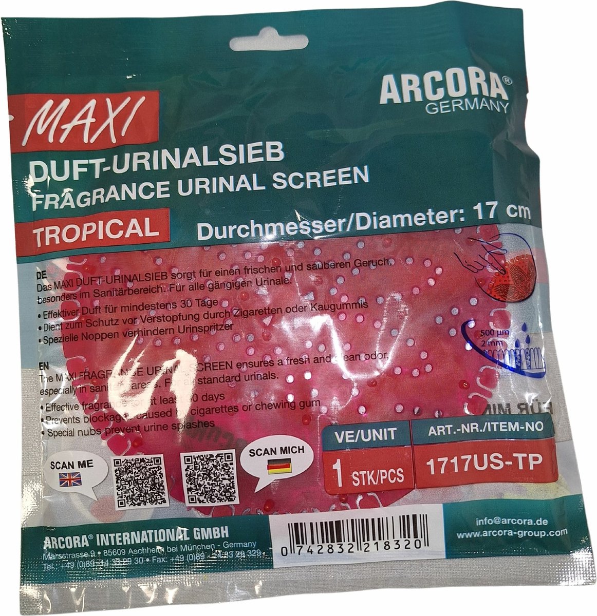 Geurmat Urinoir Maxi Tropical Rood
