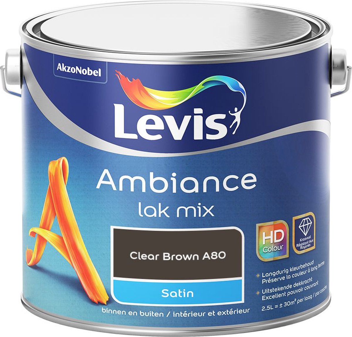 Levis - Ambiance Lak Satin Mix - Clear Brown A80 - Mengverf - 2,5 L