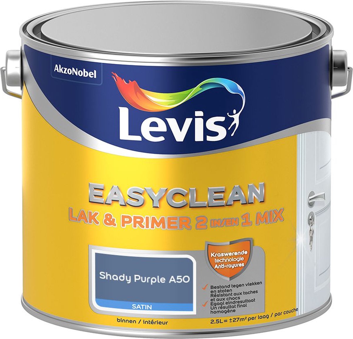 Levis - Easyclean Lak & Primer 2-In-1 Mix - Shady Purple A50 - Mengverf - 2,5 L