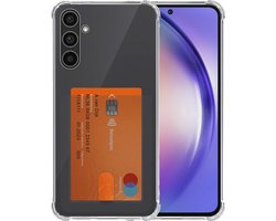 Smartphonica Telefoonhoesje Geschikt voor Samsung Galaxy A54 5G met Pasjeshouder Doorzichtig Siliconen - Transparant TPU Shockproof Backcover Case with Card Slot geschikt voor Samsung Galaxy A54 5G