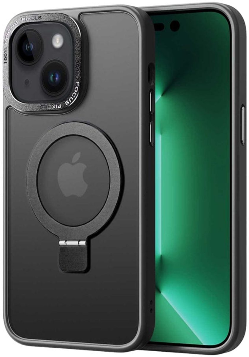 Casify Kickstand Hoesje geschikt voor MagSafe iPhone 13 Hoesje - Mat Zwart