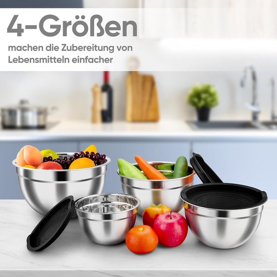 Küchenprofi K2505402816 Kuchenprofi antislip mengkom van roestvrij staal met siliconen bodem