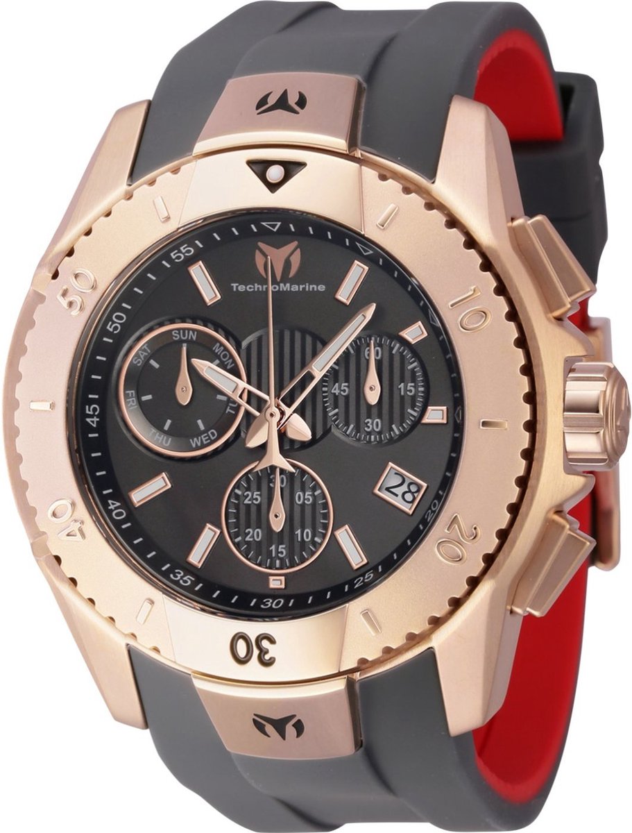 TechnoMarine UF6 TM-621036 Heren Horloge - Waterdicht - Analoog - Quartz Uurwerk - Roestvrij Staal met grijze Wijzerplaat - 48mm