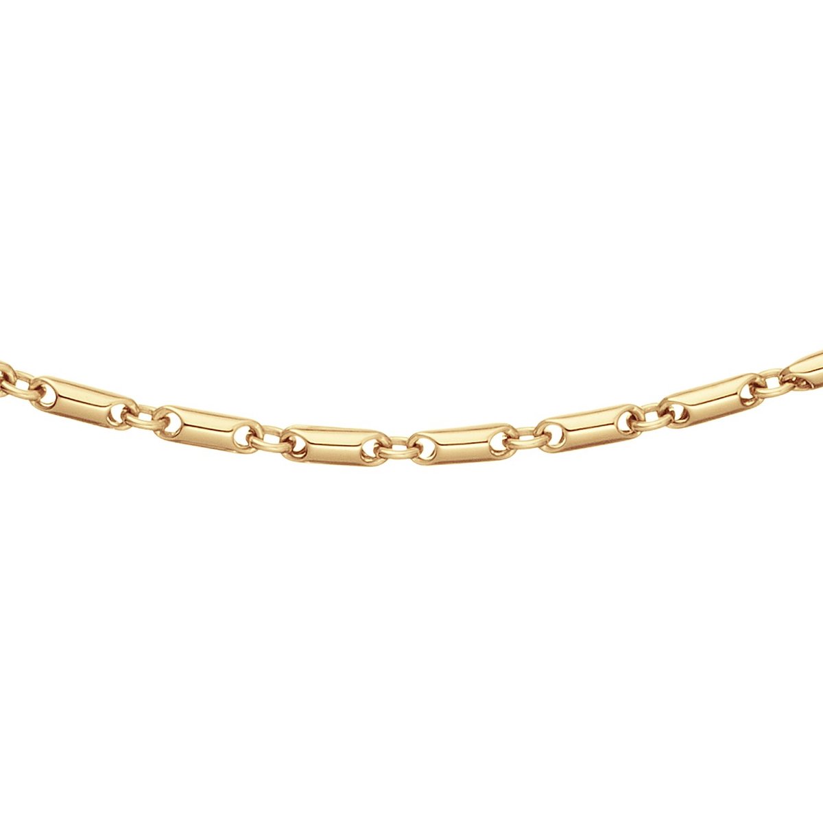 Glow 202.1474.45 Dames Ketting - Collier - Sieraad - Schakelketting - 14 Karaat Goud - Fantasie - 5 mm breed - 45 cm lang