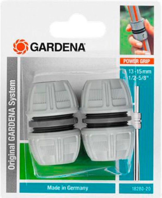 Gardena slangreparatiestuk kunststof 13 mm 1/2″ set 2 stuks voor snelle reparatie tuinslang