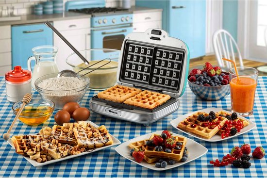 Ariete 1973/01 - 50's Style Waffelijzer - 700W - Anti-aanbakplaat - Licht blauw van Ariete — afbeelding 4