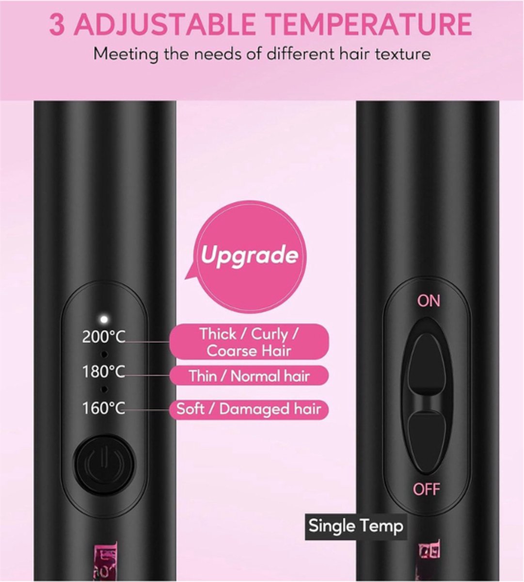 Thermische Krultang 25mm met 3 Temperatuurinstellingen - afbeelding 3