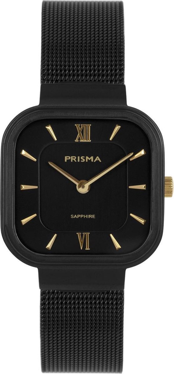 Prisma horloge P.1872 Dames Edelstaal Zwart Vierkant