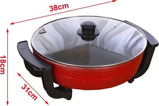 Elektrische pan - Camping - Makkelijk schoon te maken - Losse pan - 220v - pan kan in tweeën gedeeld - 6L — afbeelding 4