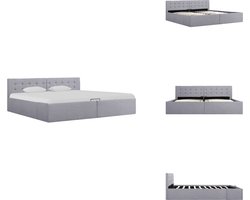 vidaXL Bedframe - Bedframes - Bed - Bedden - Bedframe met hydraulische opslag stof lichtgrijs 180x200 cm