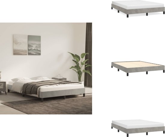 Bedframe zonder matras 180x210 cm fluweel lichtgrijs kopen Bedframe zonder matras 180x210 cm fluweel lichtgrijs kopen