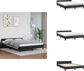 vidaXL Cadre de lit avec tête de lit Simili cuir Noir 140x190 cm - Cadre de lit avec tête de lit - Encadrements de lit avec têtes de lit - Cadre de lit - Lit