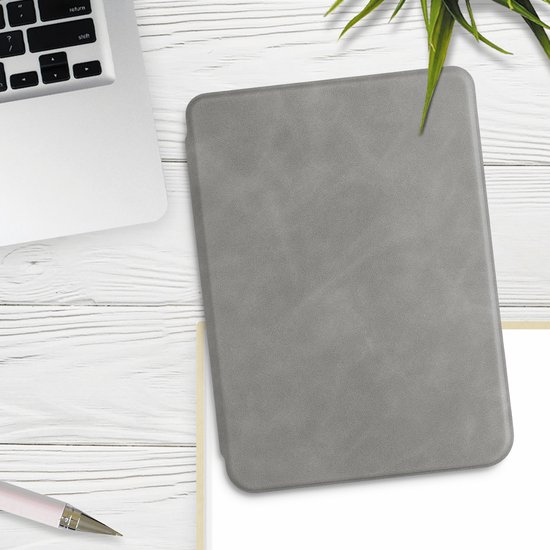 kwmobile Hoes compatibel met Tolino Shine 3 - kunstleer eReader beschermhoes Cover Case - grijs van kwmobile — afbeelding 5