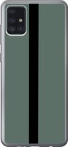 Telefoonhoesje Geschikt voor Samsung Galaxy A52 5G hoesje - Groen - Zwart - Streep - Minimalistisch - Siliconen Telefoonhoesje Telefoonhoesje
