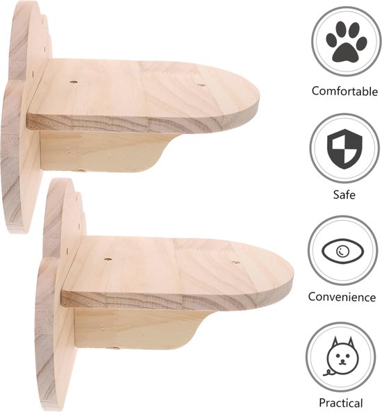 Wandplanken Mangohout Set van 3 stevige wandplanken 94 cm bruin