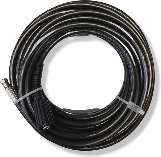 M&M Smartek Buisreinigingsslangset voor/compatibel met Bosch, Black Decker, Nilfisk & Makita incl. sproeiers roterend en stijf voor hogedrukreiniger tot 160 bar, 40 °C 5 meter