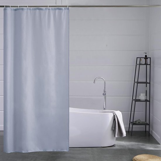 MaxAst Douchegordijn In Pure Kleur, Anti-schimmel, Grijs Badgordijn, 300 X 200 Cm, Antibacterieel, Waterdicht, Met Kunststof Ringen, Roest Niet
