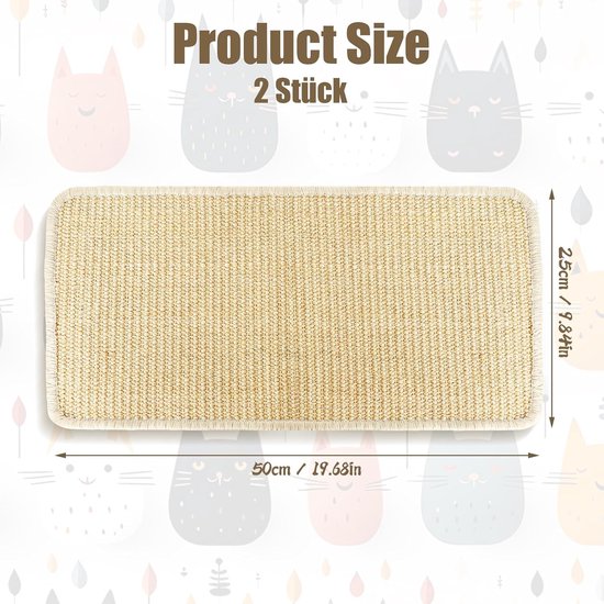 Drijvende wandplank voor katten met krabmat voor katten, 1 stuk 22 x 40 cm groot, 1 inch dik houten kattenraam zitstokken, hangende planken, wandgemonteerde bedden om te slapen, spelen, klimmen