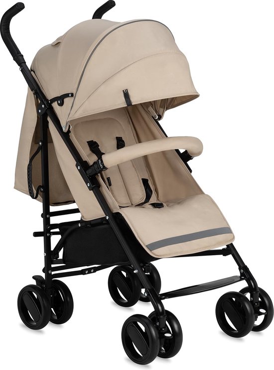 MoMi Akira Children's Buggy from 6 Months (up to 15 kg), Adjustable 5-Point Safety Belt, Baby Bag, Shopping Basket, Rain and Insect Protection