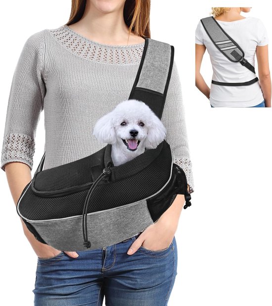 AUYAO Draagdoek voor honden, netweefsel, hondendraag, draagtas