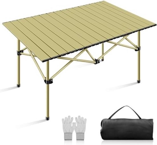 Klapptisch Camping Outsunny Klapptisch Für Camping, Aus Aluminium, 95 X 55 X 50 Cm, Mit Aufrollbarem Deckel Und Tragetasche, Tragbar, Leicht, Für Camping, Wandern Campingtisch Faltbar