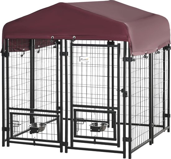 Hondenhok van hout met terras voor grote hond ZOLIA FALCO