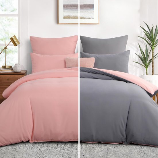 thumbnail: Beddengoedset 3-delig – Zwart-wit, Zachte Microvezel, Voor Dubbel Bed (200x200 Cm), Kreukvrij En Wasvriendelijk