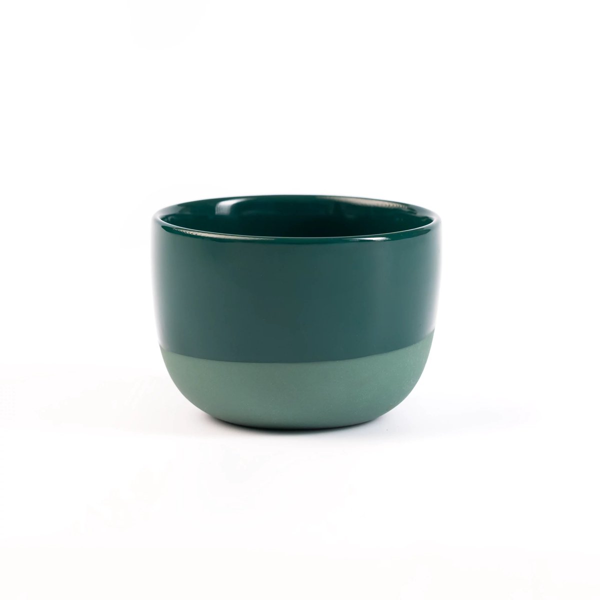 Cappuccino kopje – 180ml - Half Glazed - Pine Green - Handgemaakt – Porselein – Koffiekopjes – Espressomachine - Barista Essentials