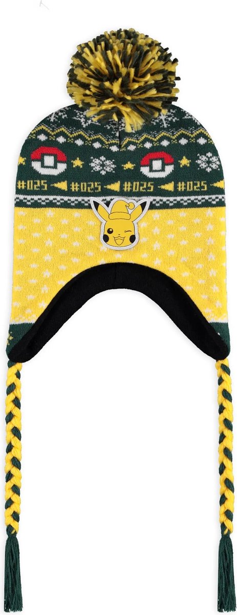 Pokémon - Pikachu Sherpa Pompom Beanie Muts - Geel