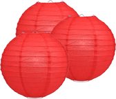 3 rode lampionnen 25 cm