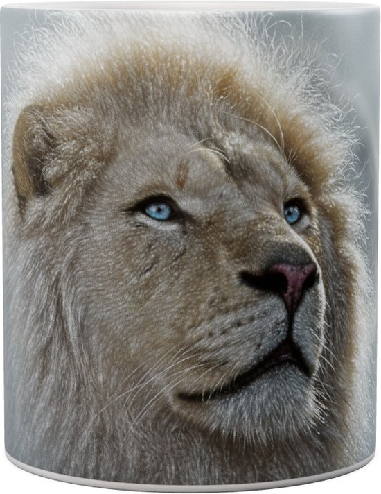 Foto: Leeuw white lion portrait mok 440ml 440