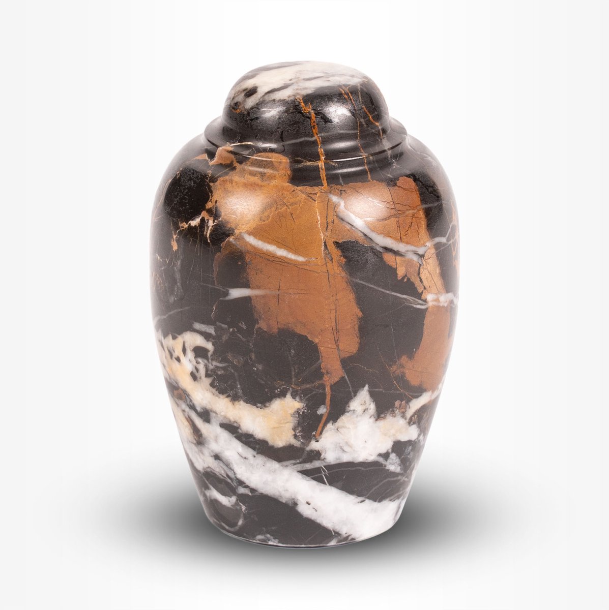 Natuursteen Urn Mini 80 ml Bruin Zwart - Urn voor Menselijke As - Crematie Urn voor As Volwassenen
