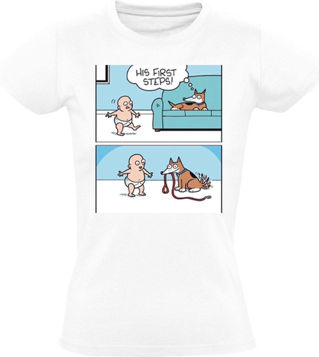 Baby hond uitlaten Dames T-shirt - honden - huisdieren - shirt