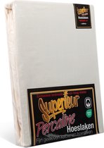 Superieur Hoeslaken - 90x200 cm - Crème - 100% katoen