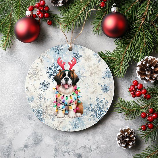 Kerstboom hanger Sint Bernard - Met Naam - Unieke Kerstdecoratie