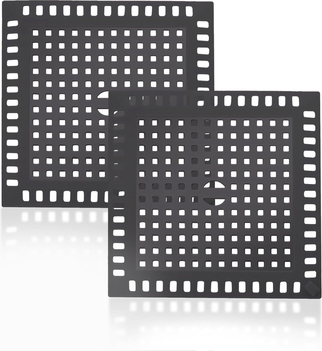 Haarvanger voor Douche – 2 Stuks Roestvrij Staal en Siliconen, Vierkant, Badkamer Vloer Afvoerfilter