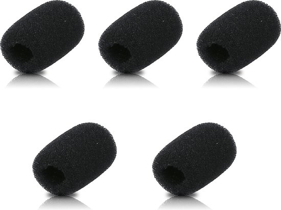 Foto: Kwmobile microfoon windscherm geschikt voor diverse microfoons 5 x schuimrubberen hoes met de afmetingen 2x3 2x1 cm in zwart