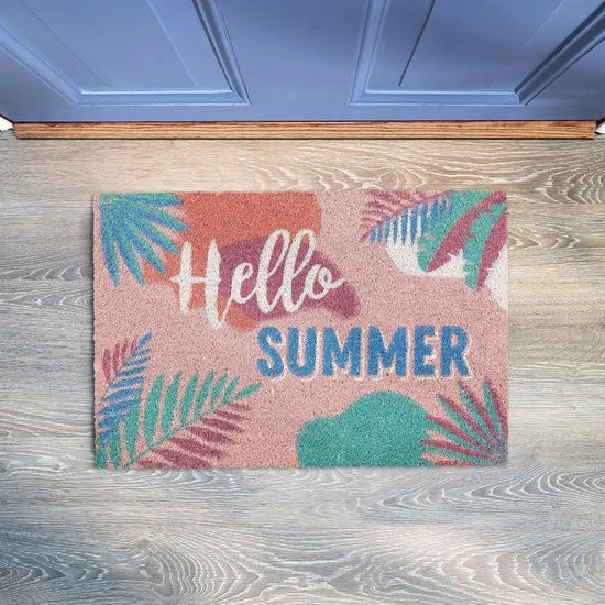 Kleurrijke Kokos Deurmat met Zomerse Print - 40x60 cm Antislip Schoonloopmat voor Binnen en Buiten