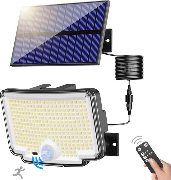 PEAKRO Led-lantaarn op zonne-energie voor buiten, 252 leds