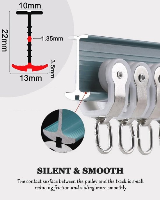 Heavy Duty Aluminium Gordijnrail Set 1,80m - Dubbele Plafondrail Wit 400 Cm