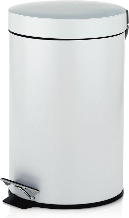 HOMCOM dubbele prullenbak, 2 x 30L, vingerafdrukbestendig, pedaal, uitneembare binnenemmers, grijs