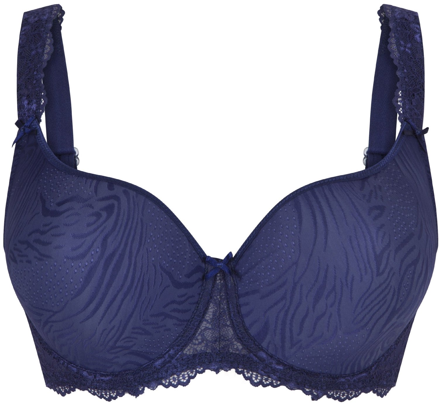 LingaDore T-Shirt BH - Plus Blue ribbon jacquard